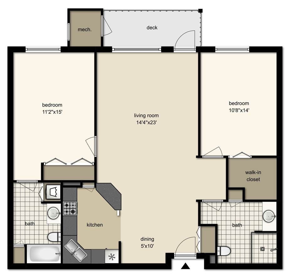 Standard Two Bedroom 1 100 Sq Ft Trail Ridge Senior Living